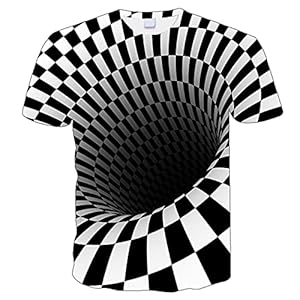 LALAGOU T-shirt voor jongens en meisjes, 3D-print, print, wervelwind, T-shirt korte mouwen, gestreept, wervelwind…