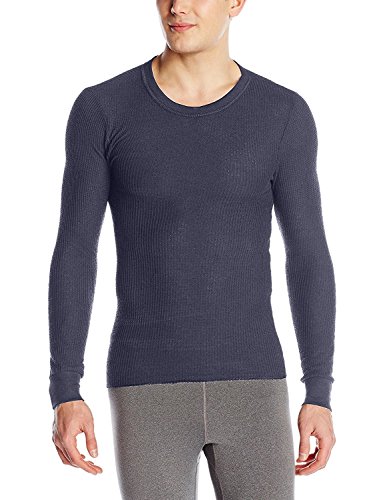 Fruit of the Loom Men's Classics Midweight Thermal Crew Top (Medium, Navy)