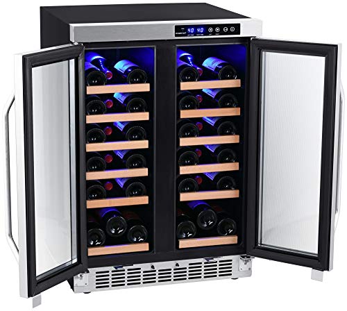 EdgeStar-CWR362FD-24-Inch-Wide-36-Bottle-Built-In-Wine-Cooler-with-Dual-Cooling-Zones