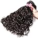 Donmily 10A Remy Brazilian Natural Wave Hair 3 Bundles 100% Unprocessed Brazilian Virgin Human Hair Weft Cheap Wavy Hair Weave Natural Color (12 14 16)
