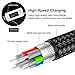 5FT Multi Charging Cable, USAMS Nylon Braided 2Pack 3 in 1 USB Charging Cable Adapter with USB Type C/Micro USB Connectors for Mobile Phones Tablets and More