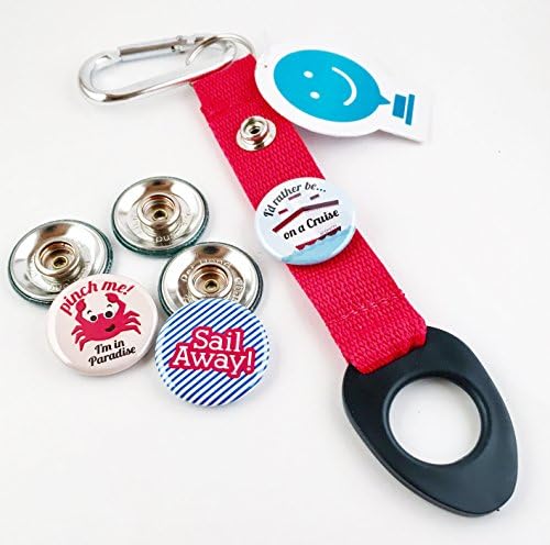ChattySnaps Gift Pack - Sail Away Red Water Bottle Holder with 3 Interchangeable ChattySnaps Buttons