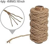 Tenn Well 4mm Jute Twine 66ft Natural Brown Garden Rope Craft Packing view 3