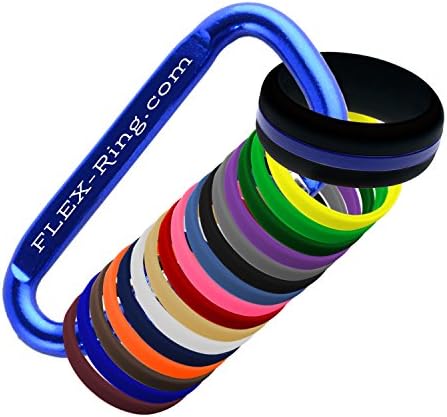 FLEX Ring - Womens Mens Black Silicone Ring - Changeable Color Bands - Many Colors - Safe, Durable, Everyday Wear Wedding Band - 1 Ring - Sizes 4-16