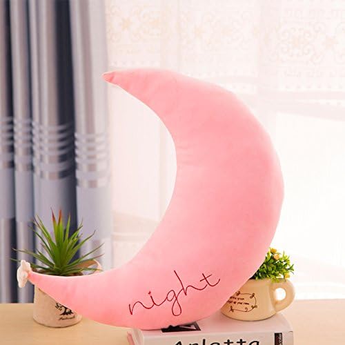 Habudda Super Soft Short Plush Cloud Throw Pillow Cute Shape Pillow Cushion Plush Toys Kids Room Decoration Baby Shower Gift (Pink Moon)