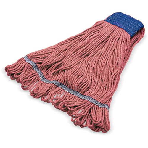 SPARTA Flo-Pac Cotton Mop Head, Loop-Ended, Wide Band with 5" Blue Band for Org…