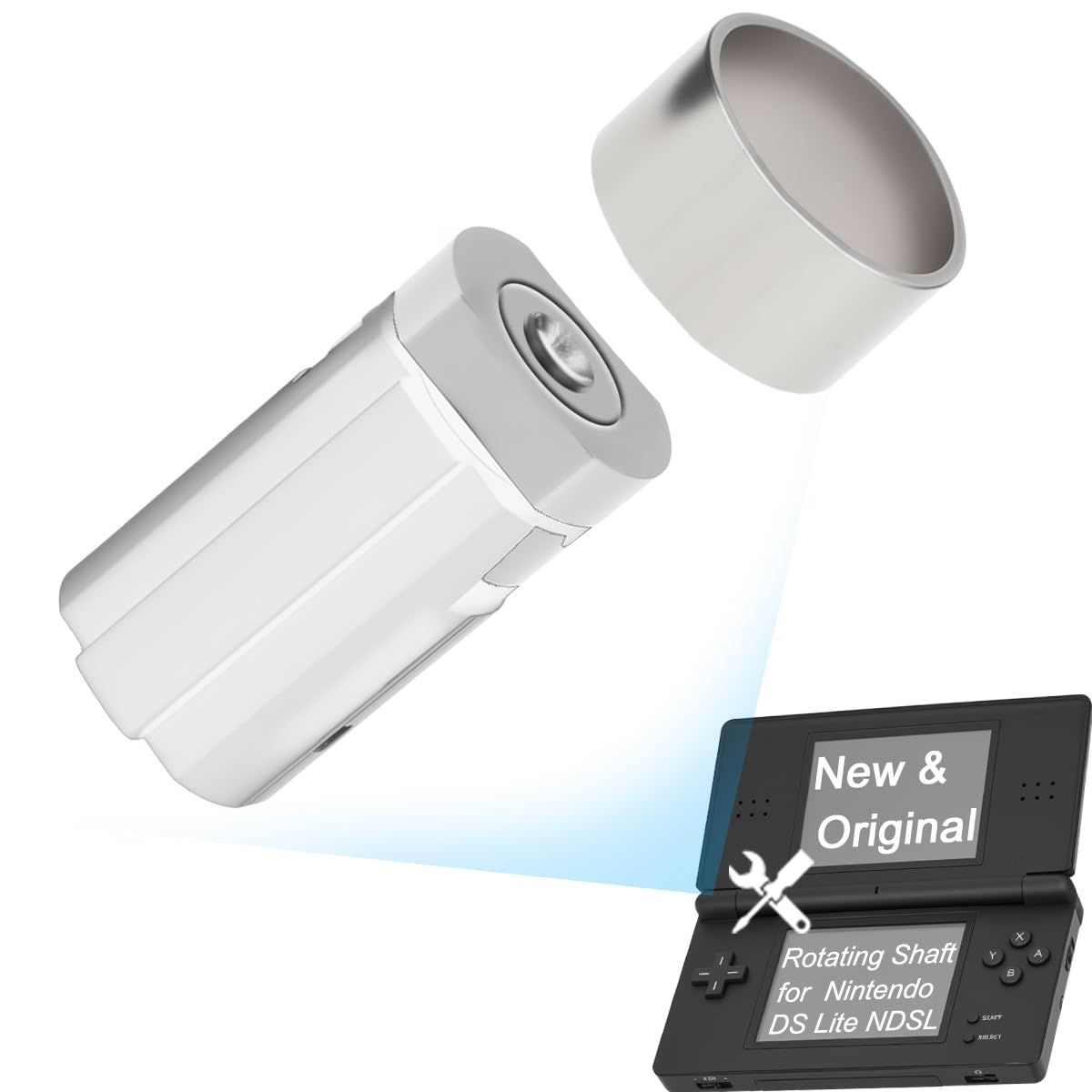 New Original Spin Axis Barrel Hinge Rotating Shaft for Nintendo DS Lite NDSL Replacement Accessory Kits（Original White - Non disassembled version)