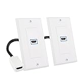 Cable Matters 2-Pack 1-Port 8K HDMI Wall Plate in White with 8K 60Hz and 4K 120Hz (HDMI Outlet, HDMI Wall Outlet, HDMI Box Su
