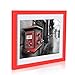 BOJIN 11x14 Inch Wooden Picture Frames, Diploma Photo Frame for Wall Hanging,Certificate Frame,Document Frame,Display A4 With Mat-Red