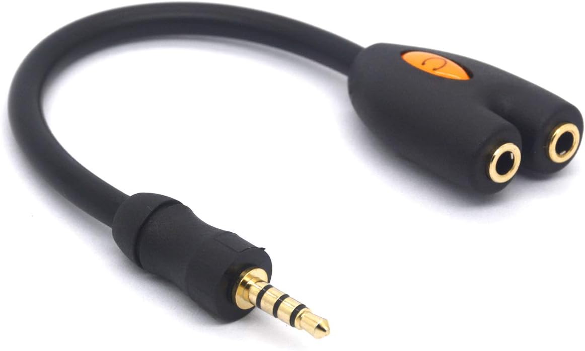 Tomost 3.5mm Headphone Mic Splitter, 3.5 TRRS Audio Microphone Y Cable Adapter for MP3 players, Laptop, Smartphone, Gaming Headset - Image 3