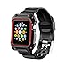 Compatible with Apple Watch Band with Case 42mm, MAIRUI Rugged Protective G Shock Replacement Wristband for Apple Watch Series 2/1, iWatch Nike+/Sport/Edition (Black&Red)