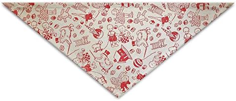 Pet Dog Bandana Scarf Triangle Bibs Red Toyes House Repeat Printing Headkerchief,Birthday Accessories For Cats &amp; Pets