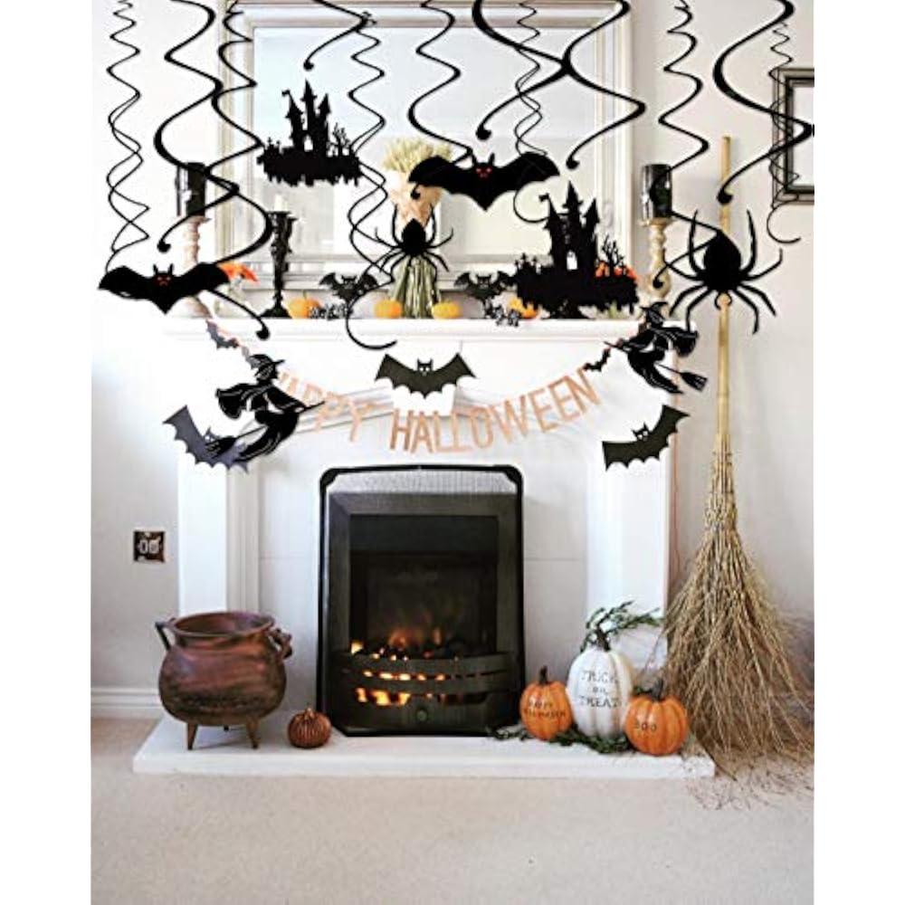 30Ct Halloween Haunted House Hanging Swirl Yard Party Decorations