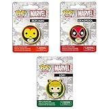 Funko POP Marvel Comics Pin Deadpool - Iron Man - Loki - 3pc set