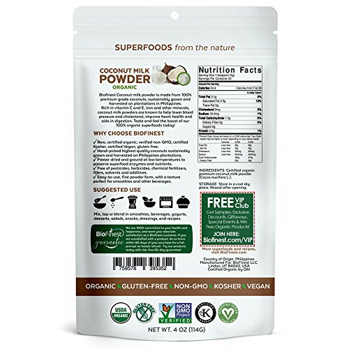 image for Biofinest Coconut Milk Powder -100% Pure Antioxidants Superfood - USDA