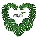 Gooidea 60pcs Tropical Palm Leaves Artificial Monstera Leaves Tropical Leaf Garlands Hawaiian Luau Party Wedding Decorations Table Centerpieces Wall Decor …