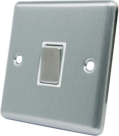 Alliance Electrical AET CSC1GSWIWSI 10A 1-Gang Satin Chrome Metal Rocker Light