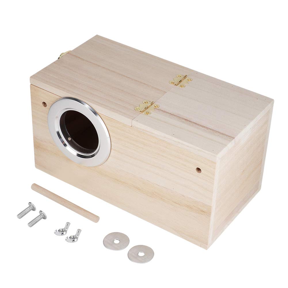 Fishawk Wooden Bird Nesting Box, Budgie Breeding Box, Cockatiel Parrot Bird Aviary Cage Box, Window Bird Box for Budgerigars, Psittacula Agapornis, Cockatiel Parrots
