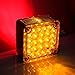 cciyu Side Marker Light 52 Leds Stop Turn Tail Lamp Amber/Red Double Face Stud Mount Cab Fender Marker Light Stop Turn Signal Light Tail 52 LED Light(Red + Amber)