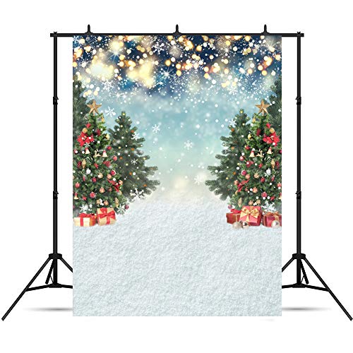 Christmas-Blue-Bokeh-Party-Backdrop-for-Photography-Winter-Outdoor-Snowflake-Field-Pine-Tree-Gifts-Background-Family-Festival-Traveling-Event-Decorations-Kids-Birthday-Baby-Shower-Party-Banner-5x7ft