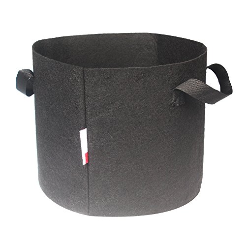Growsun 15 Gallon 5 Pack Black Grow Bag Fabric Plant Pots with Handles - Thumbnail 2