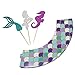 Mermaid Cupcake Toppers + Wrappers- 48 pcs- [Decoration for Little Mermaid Theme, Under The Sea Theme, Baby Shower Birthday Party Favors, Mermaid Tail, Seahorse Food Picks + Scale Cupcake Wrapper]