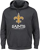 NFL New Orleans Saints Men's Our Team Long Sleeve Screen Print Hooded Fleece Pullover, Large, Charcoal Heather
