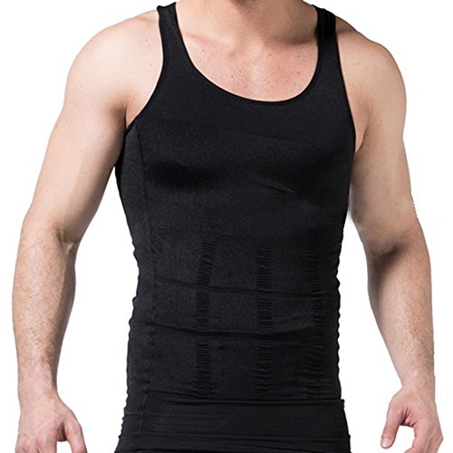 GSKS Mens Body Shaper Undergarment Compression Shirt Elastic Vest Slimming Undershirt Slim Shapewear