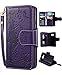 FLYEE Compatible with iPhone 12 Mini (5.4 inch,2020 Release),Wallet Case for Women and Girls with Card Holder and Mirror,9 Cards Slots PU Leather Flip Magnetic Dream Protective case-Purple…