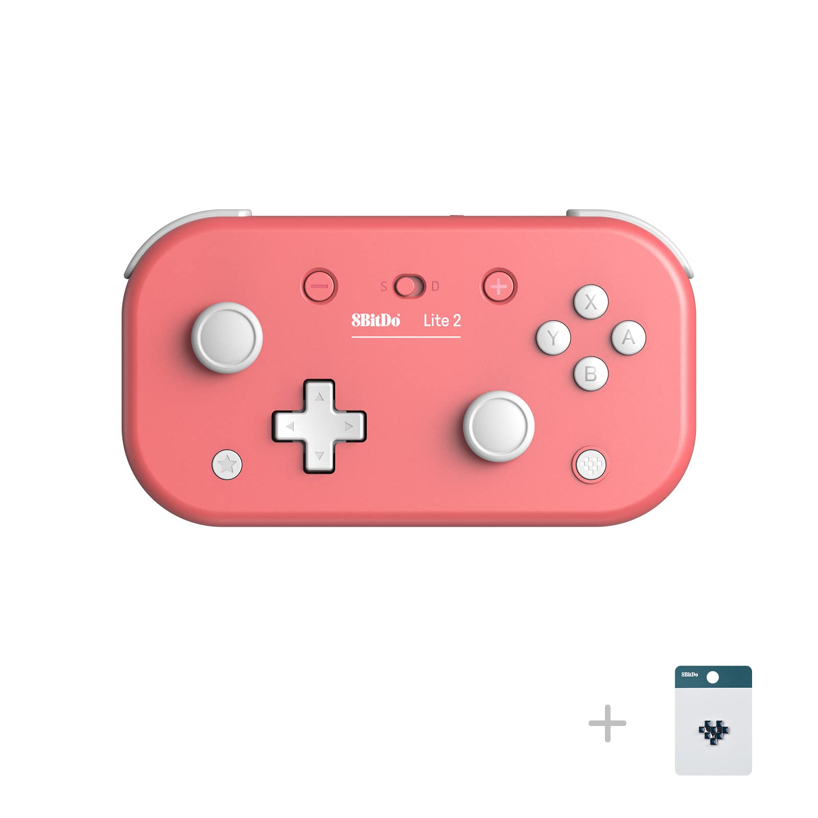 Photo 1 of 8Bitdo Lite 2 Bluetooth Controller with Motion Controls, Linear Motors Vibration, Joysticks, Triggers and D-pad, Wireless Gamepad for Switch/Switch 2, Android & Raspberry Pi (Pink)