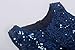 JerrisApparel Little Girls' Sequin Mesh Flower Ball Gown Party Dress Tulle Prom (6, Navy Blue)