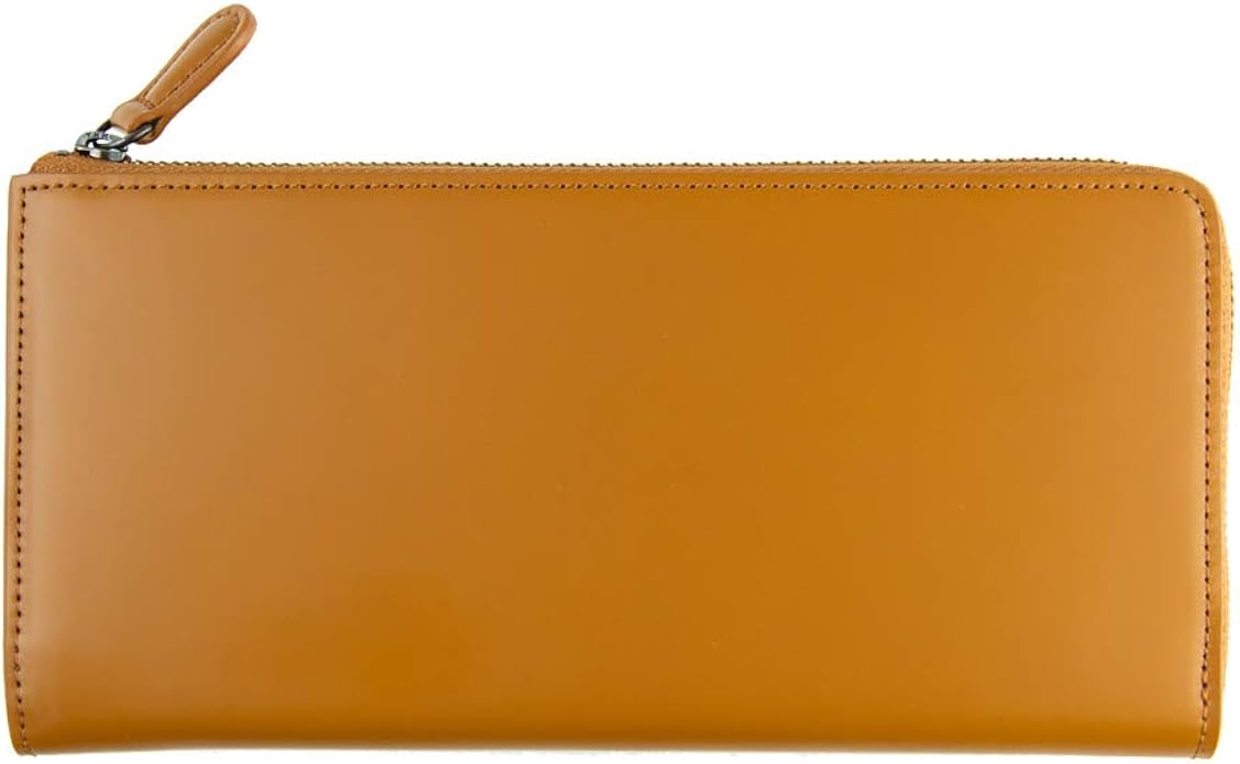 Amazon 長財布 コードバン レディース 本革 L字ファスナー 薄型 財布 ファスナー コンパクト キャメル One W ワンワールド 財布