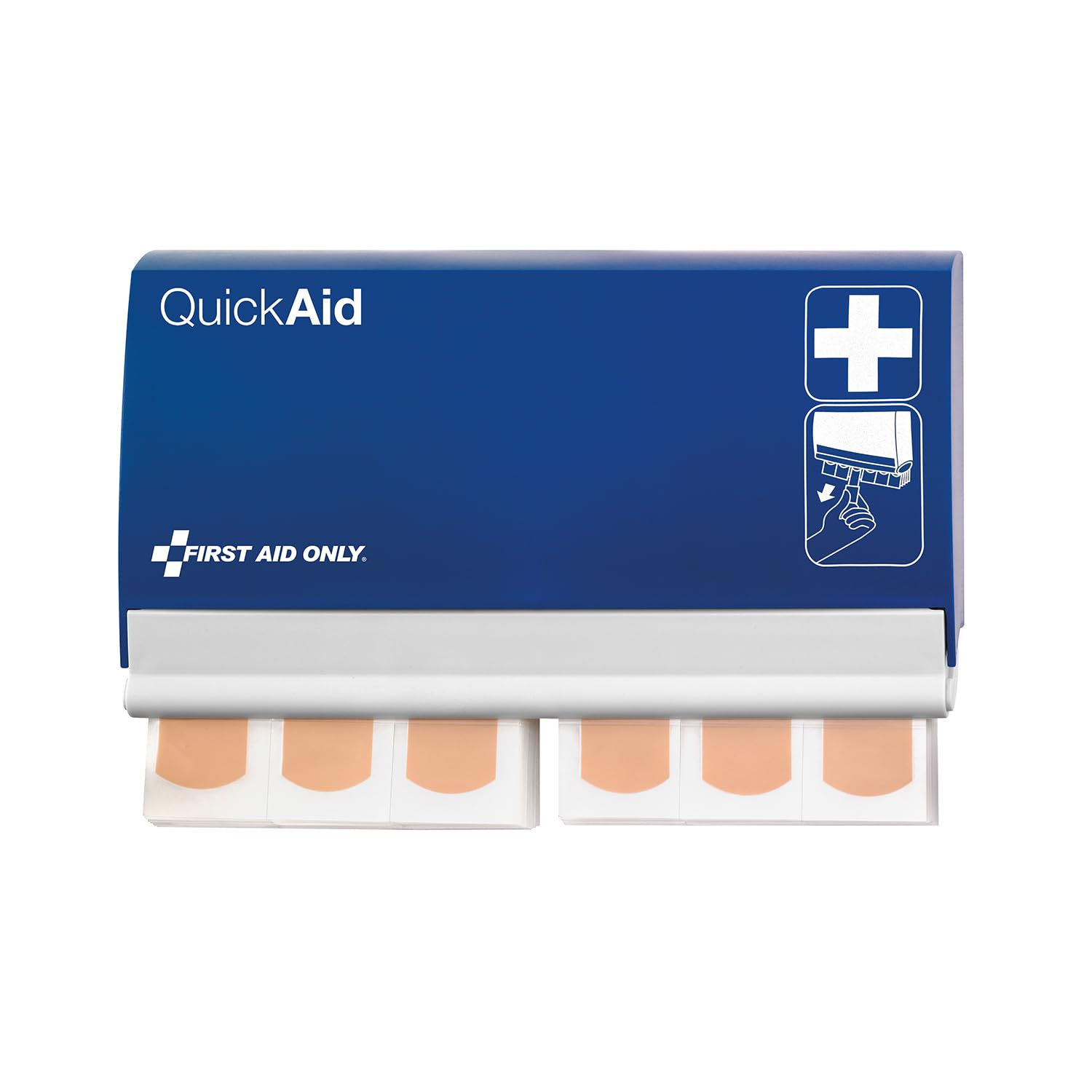 First Aid Only QuickAid Plaster Dispenser (90 Elastic plasters), Refillable First aid Plaster Box, Strips for Easy Removal from Dispenser with Wall Bracket, P-44002 00