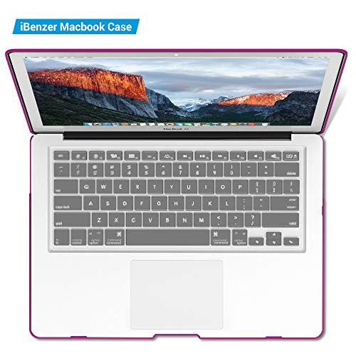 iBenzer MacBook Air 13 Inch Case, Soft Touch Hard Case Shell Cover with Keyboard Cover for Apple MacBook Air 13 A1369 1466 NO Touch ID,Lavender,MMA13VT+1