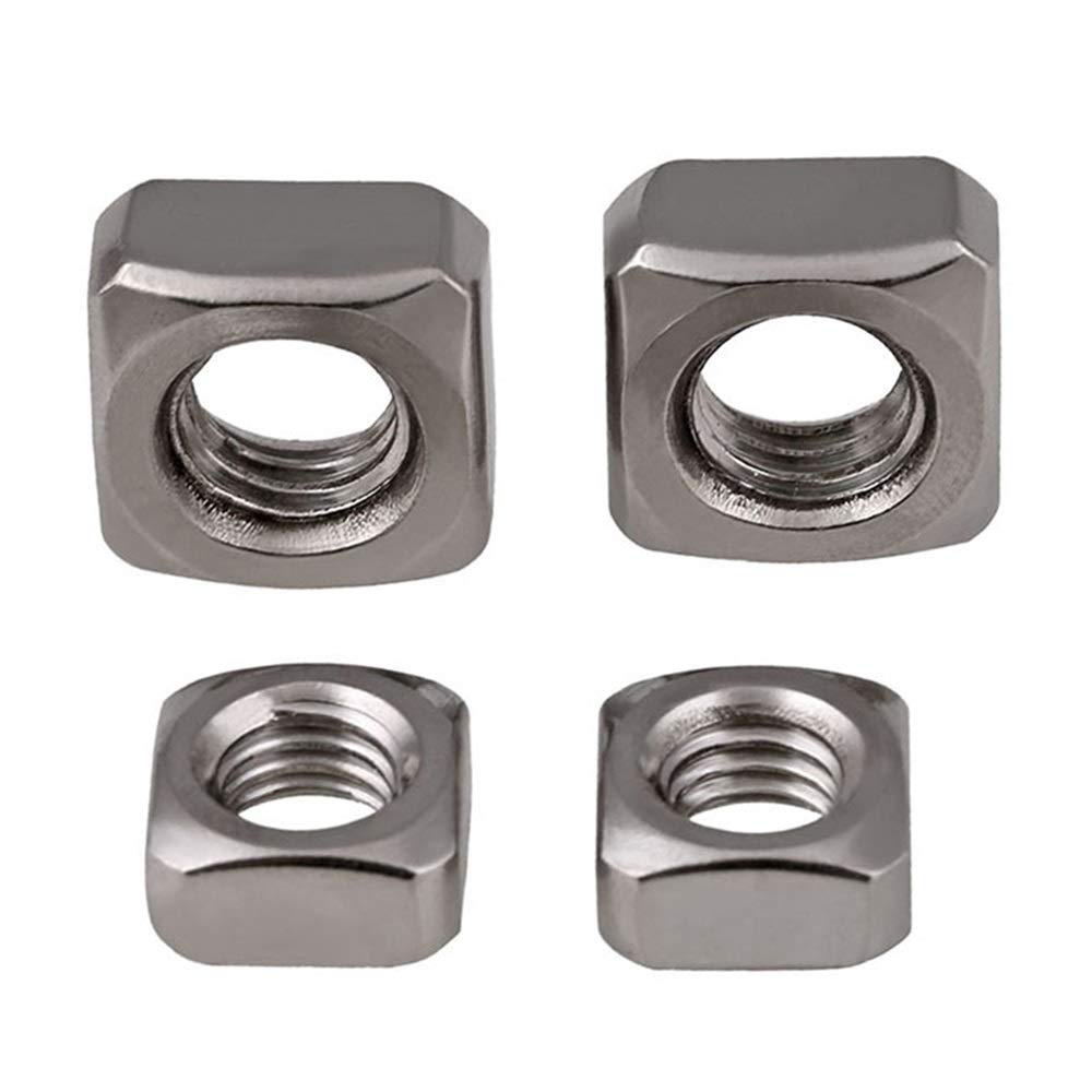 YOFASEN Square Machine Screw Nuts - Rust-Resistant Stainless Steel Locknut Thread Nuts for Fixing Furniture, M10*17 * 8(304)10Pcs
