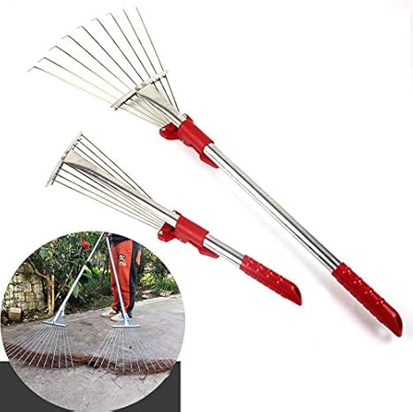 Sscyht 29 Inch Adjustable Garden Rake Leaf Collect Loose Debris Plants Lawns And Yards Expandable Ideal Garden Rake Tools Amazon Co Uk Sports Outdoors