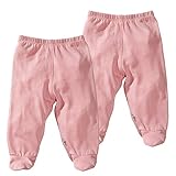 Babysoy Comfy Basic Footie Pants Unisex 2 Packs (6-12 Months, Petal)