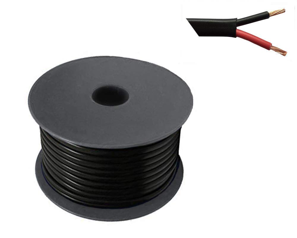 ASC - 5.75amp x 30m - Flat Thin Wall Cable Twin Core Red & Black (+ & -) Auto Car Van Marine Wire Wiring Loom 12v or 24