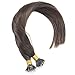 Sunny Remy Straight Nano Tip Hair Extensions 20inch 50g Per Pack #2 Darkest Brown Human Hair Extensions Micro Nano Beads Hair Extensions