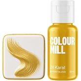 Colour Mill Edible Food Paint 20 Milliliters - Metallic 24 Karat | Vibrant Cake &amp; Fondant Decorating Colors for Cookies, Chocolate, Royal Icing &amp; Desserts
