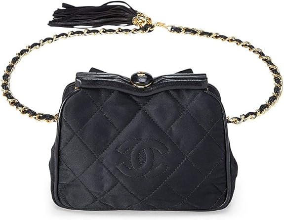 chanel black bag with black chain