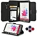 LG G3 Case, Abacus24-7 Wallet with Flip Cover and Stand, Black