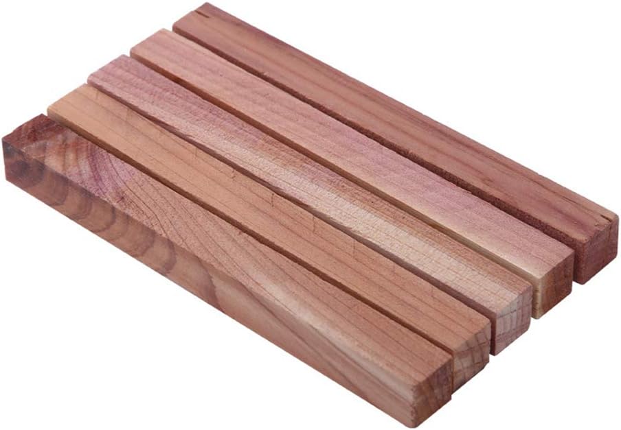 TOPBATHY Natural Cedar Wood Blocks Camphor Bug Repellent for Wardrobe Drawer Clothes 5Pcs