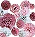 20 PCS Pink Rose Gold Party Decoration - Tissue Paper Pom Poms - Birthday Party Decoration - Baby Shower - Bridal Shower - Rose Gold, Dusty Rose, Blush Pink, Grey - 14”, 10”, 8”, 6