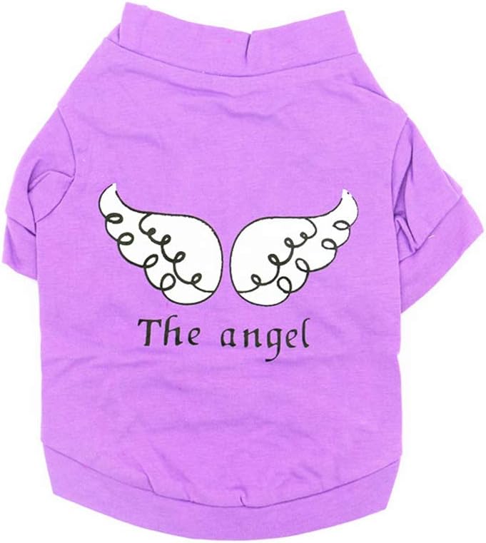 LIPETLI Angel Pet Costume Dog Costumes Fine Natural Cotton T Shirt Clothes Shirts Fancy Dress Costume Suitable for Dog Cats