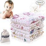 Baby Muslin Washcloths and Towels Premium Extra Soft Newborn Baby Face Towel Baby Registry as Shower Gift 5 Pack (colorful)