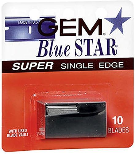 Gem Blue Star Super Single Edge Blades 10 ea (Pack of 6)
