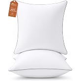 Sasttie 17x17 Throw Pillow Inserts, Square Pillows for Couch, Bed, Living Room Decor - Oeko-Tex Certified Down Alternative Plump Filling - Hotel Quality and Machine Washable, 2 Pack