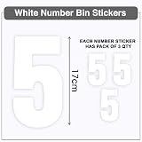 Sara Prints Pack of 3 White Number 5 Wheelie Bin Stickers 17 cm Self Adhesive view 3