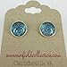 Summerfield Collection Silver-tone Twinkle Glitter Glass Galaxy Stud Earrings Hand-painted 12mm (Teal Green/Blue)